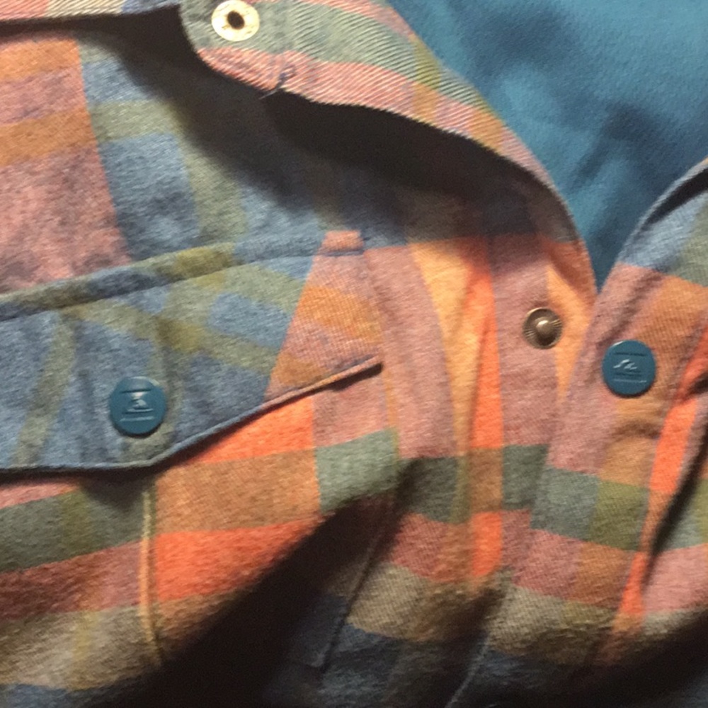 Quicksilver Lined Snap Button Medium Flannel - image 4